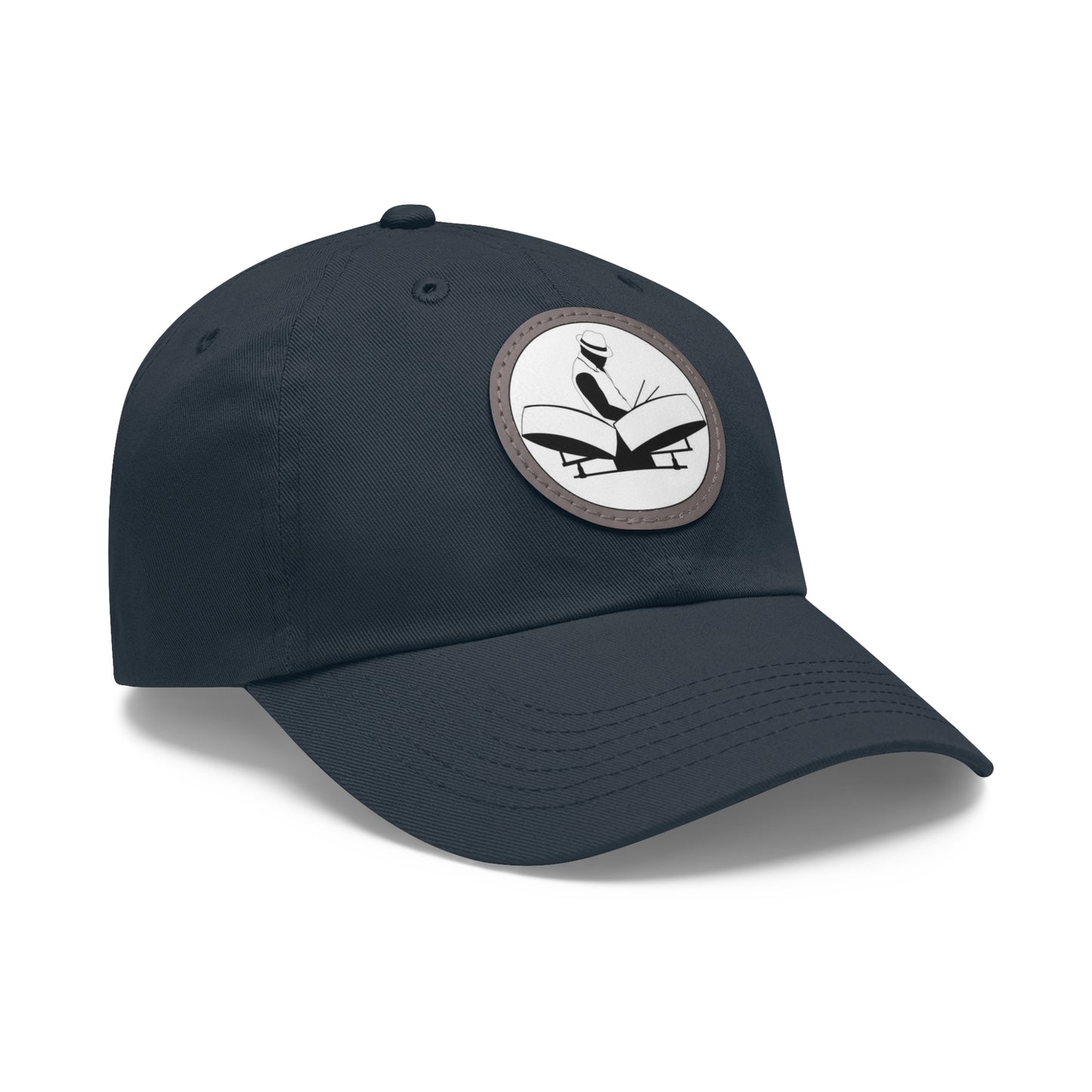 Dad Hat with Leather Patch LOGO (Round)